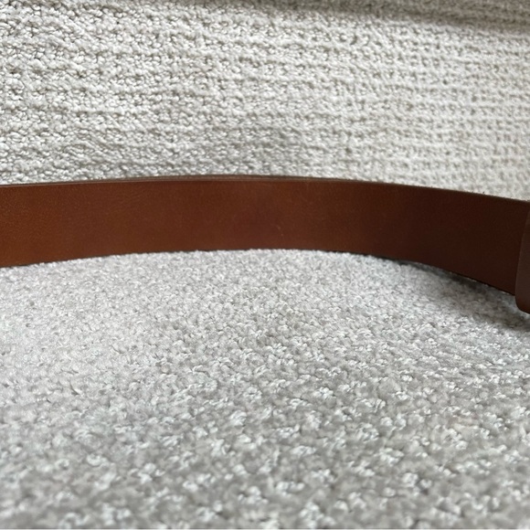 Genuine Leather Brown Substantial Brushed Silver Men's Size 44" Waist Belt - Picture 11 of 12